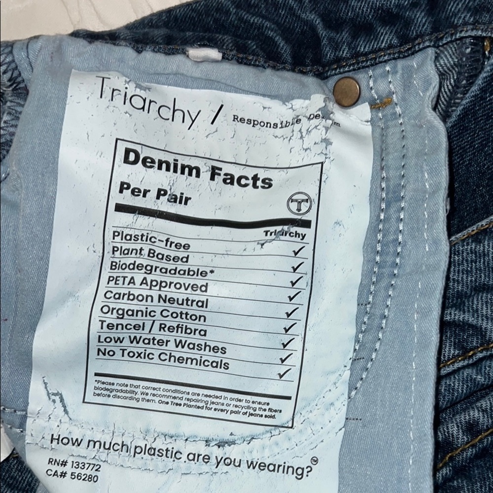 Triarchy High Rise Blue Jeans 60% organic cotton and 40% Tencel - Picture 4 of 6